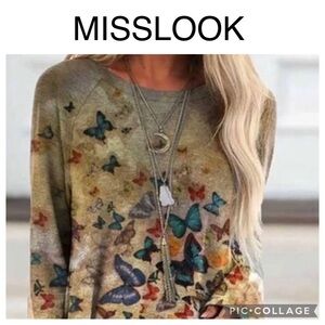 MissLook Butterfly Long Sleeve Tee